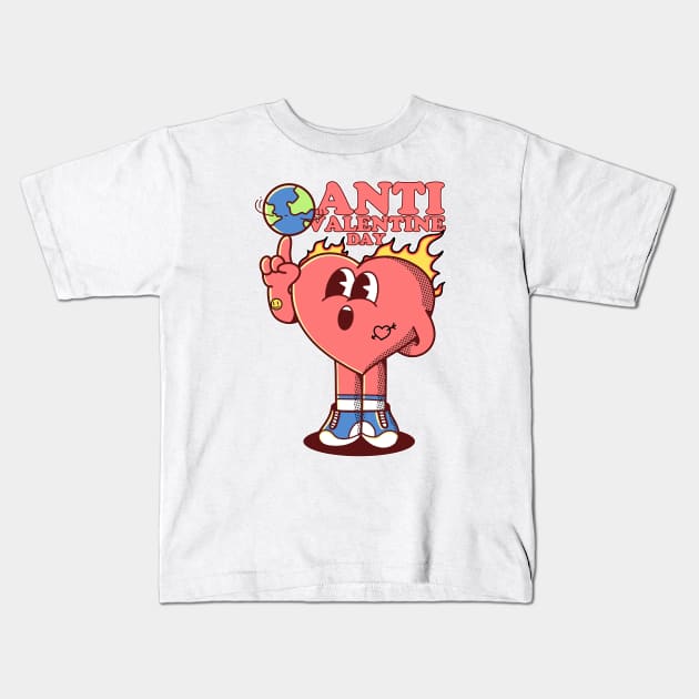 Anti VALENTINE Day Kids T-Shirt by FlashCraft.co